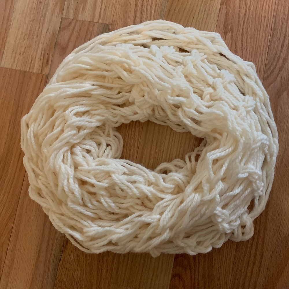 Ivory arm knit infinity scarf